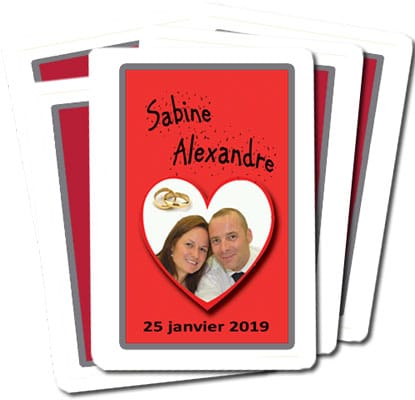 Cartes mariage personnalisé au dos